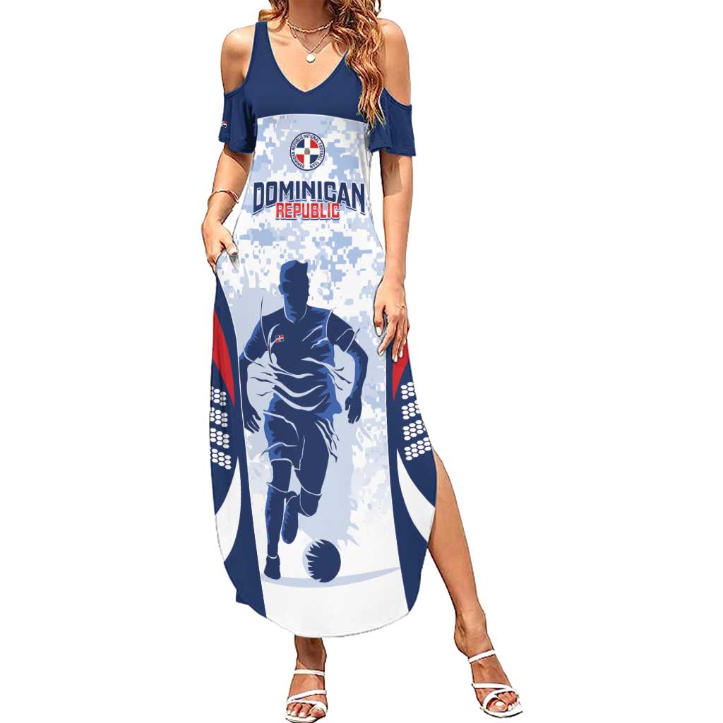 Custom Dominican Republic Football Summer Maxi Dress Vamos Los Quisqueyanos - Wonder Print Shop