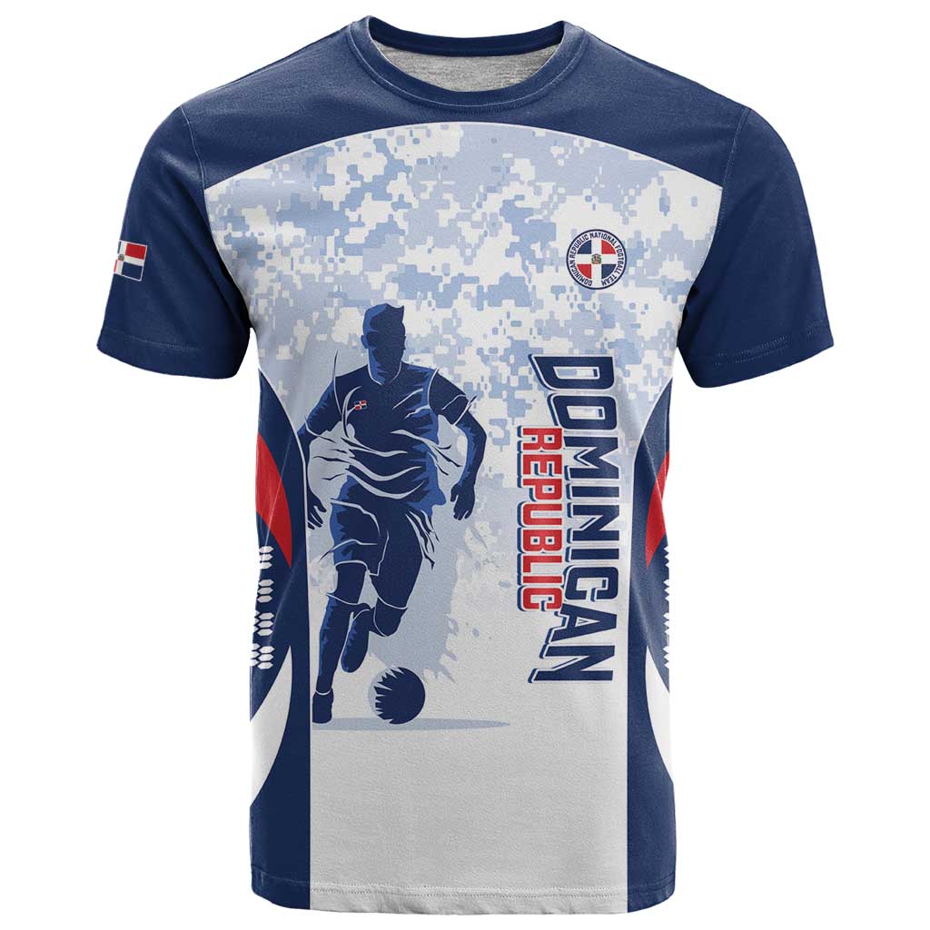Custom Dominican Republic Football T Shirt Vamos Los Quisqueyanos - Wonder Print Shop