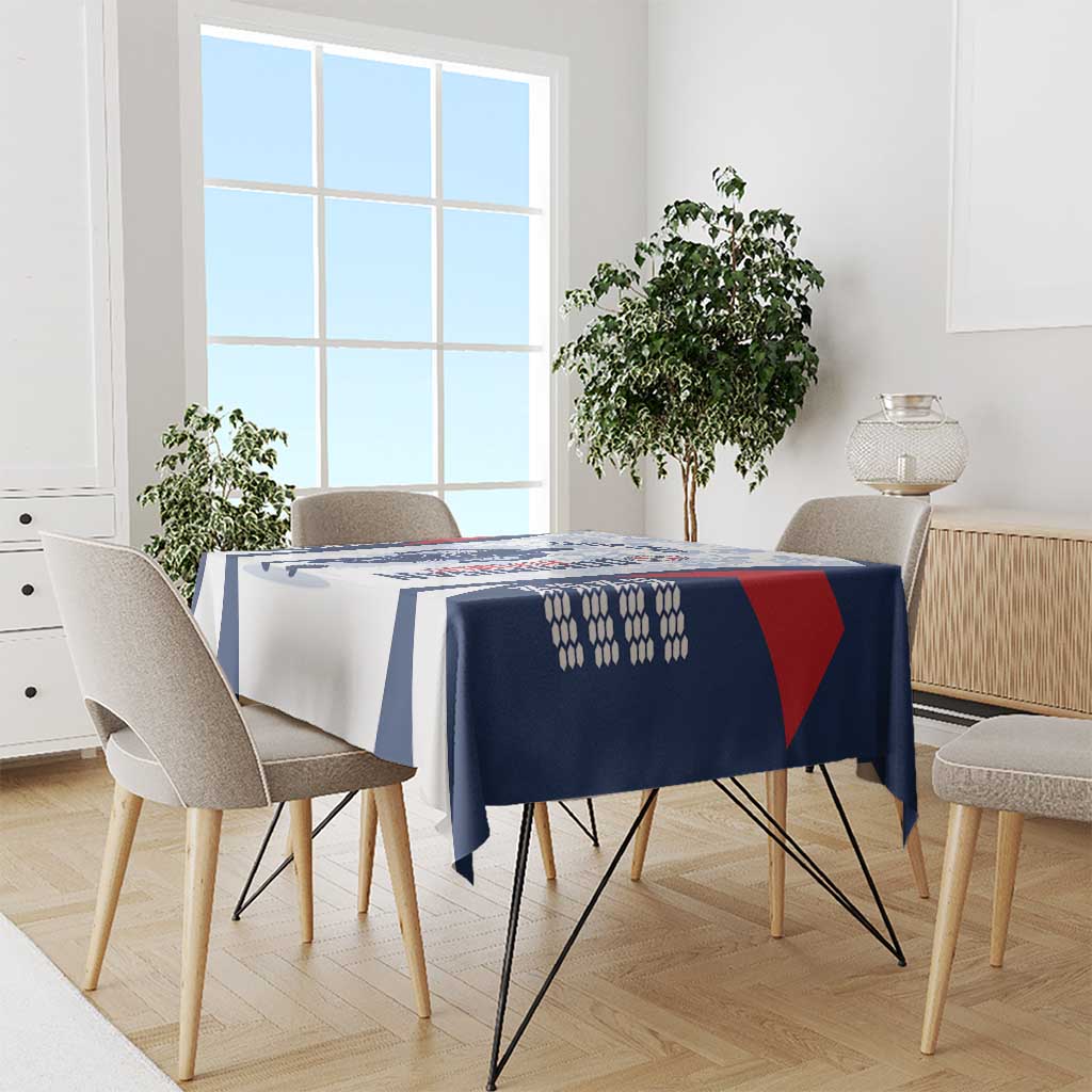 Custom Dominican Republic Football Tablecloth Vamos Los Quisqueyanos - Wonder Print Shop