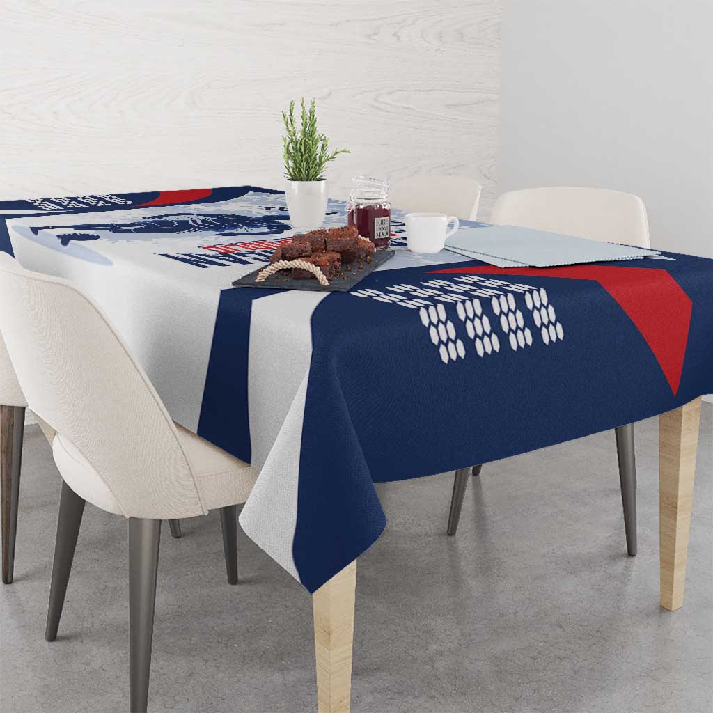 Custom Dominican Republic Football Tablecloth Vamos Los Quisqueyanos - Wonder Print Shop
