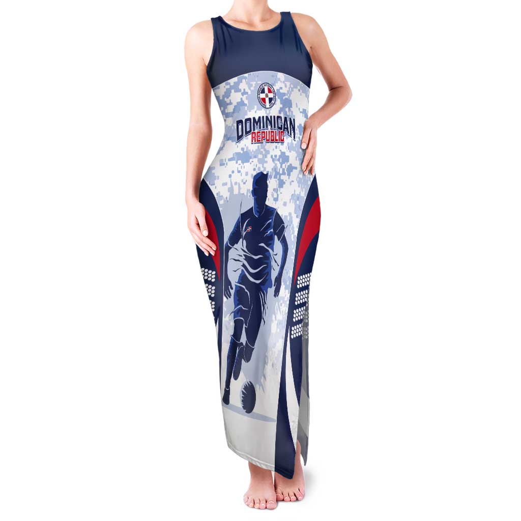Custom Dominican Republic Football Tank Maxi Dress Vamos Los Quisqueyanos - Wonder Print Shop