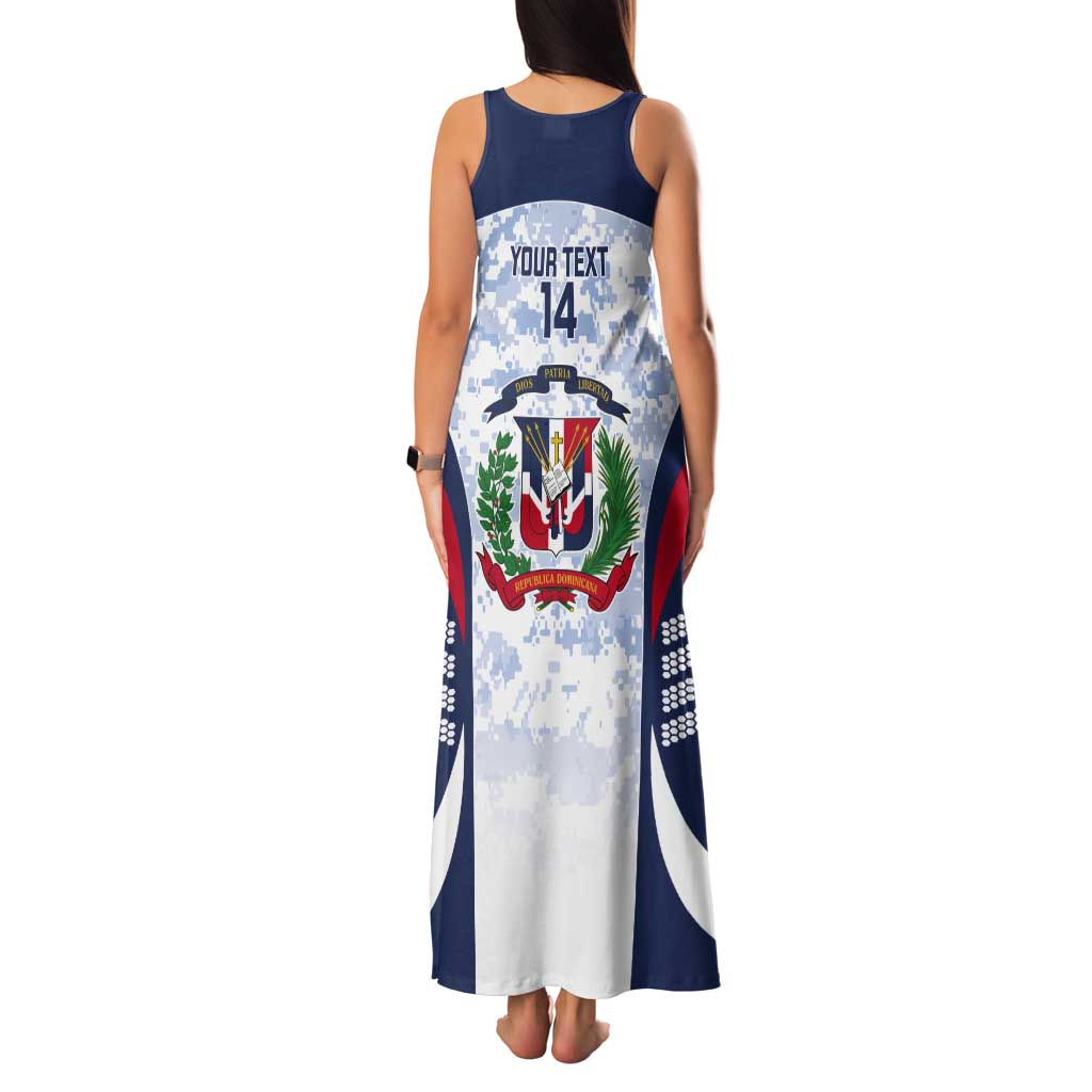 Custom Dominican Republic Football Tank Maxi Dress Vamos Los Quisqueyanos - Wonder Print Shop