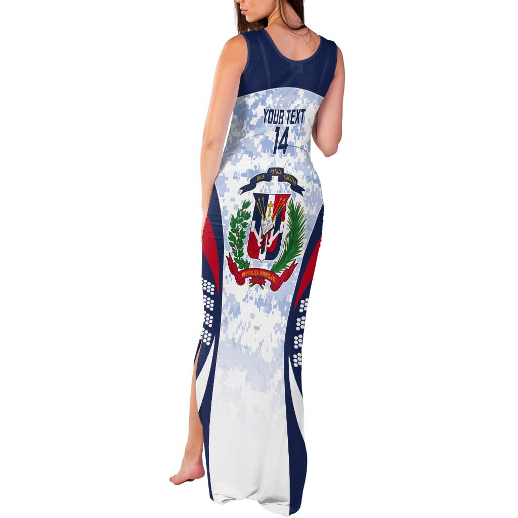 Custom Dominican Republic Football Tank Maxi Dress Vamos Los Quisqueyanos - Wonder Print Shop