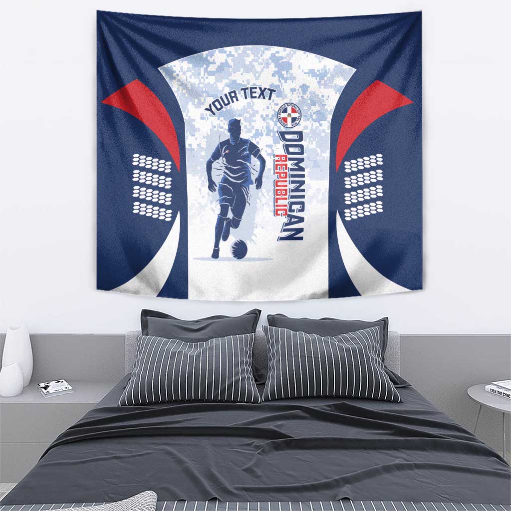 Custom Dominican Republic Football Tapestry Vamos Los Quisqueyanos - Wonder Print Shop