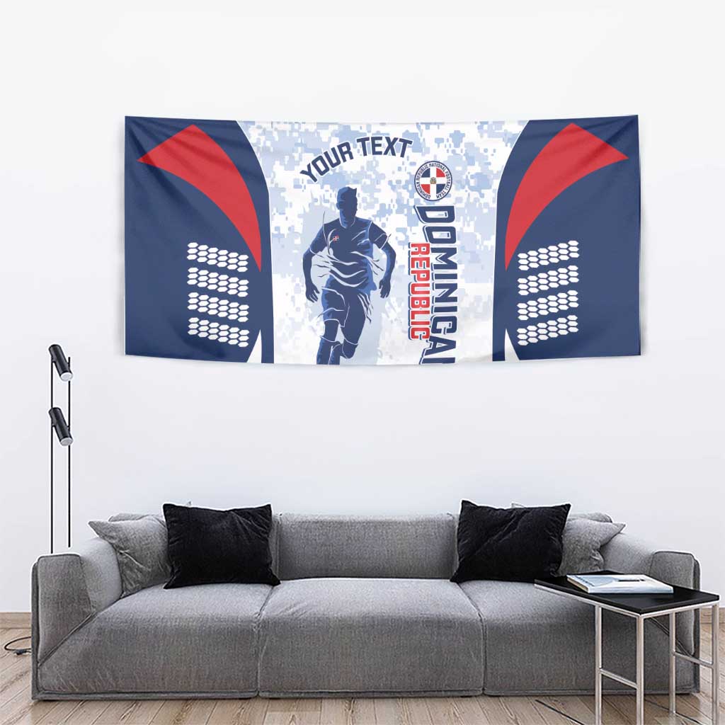 Custom Dominican Republic Football Tapestry Vamos Los Quisqueyanos - Wonder Print Shop