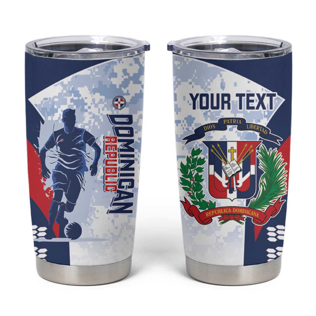 Custom Dominican Republic Football Tumbler Cup Vamos Los Quisqueyanos - Wonder Print Shop