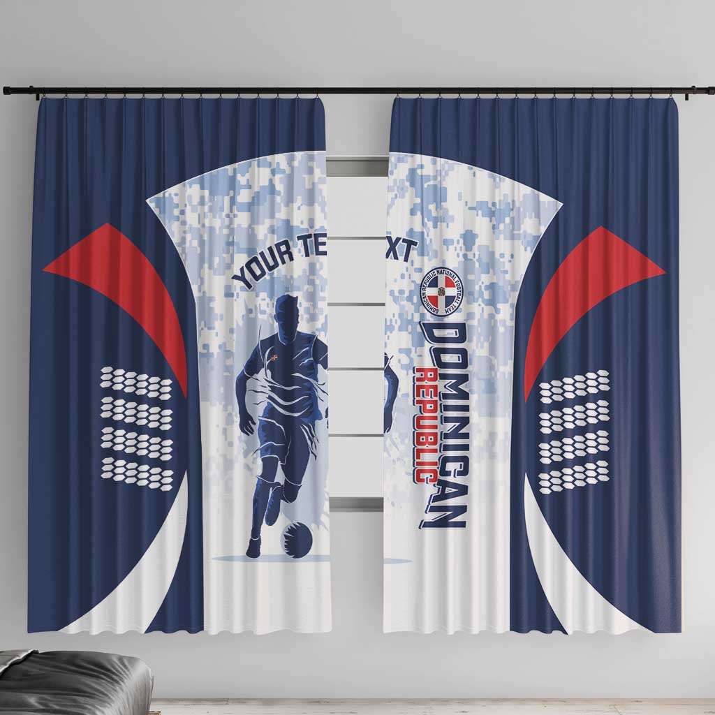 Custom Dominican Republic Football Window Curtain Vamos Los Quisqueyanos - Wonder Print Shop