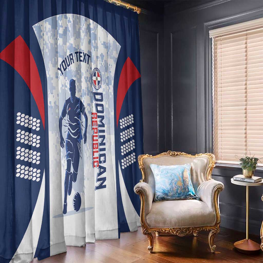 Custom Dominican Republic Football Window Curtain Vamos Los Quisqueyanos - Wonder Print Shop