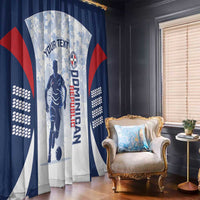Custom Dominican Republic Football Window Curtain Vamos Los Quisqueyanos - Wonder Print Shop