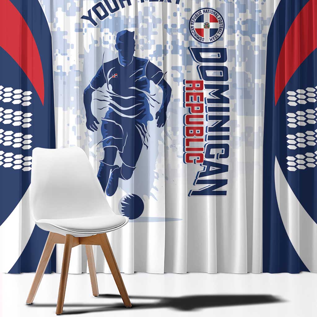 Custom Dominican Republic Football Window Curtain Vamos Los Quisqueyanos - Wonder Print Shop