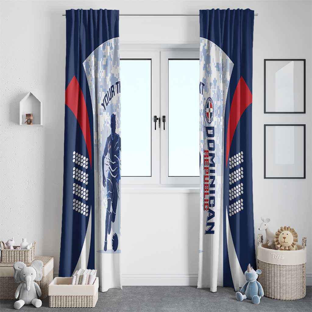 Custom Dominican Republic Football Window Curtain Vamos Los Quisqueyanos - Wonder Print Shop