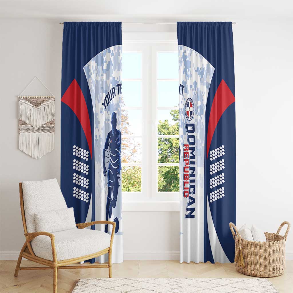 Custom Dominican Republic Football Window Curtain Vamos Los Quisqueyanos - Wonder Print Shop