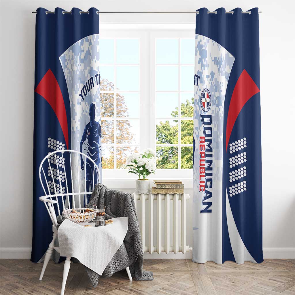 Custom Dominican Republic Football Window Curtain Vamos Los Quisqueyanos - Wonder Print Shop