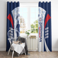 Custom Dominican Republic Football Window Curtain Vamos Los Quisqueyanos - Wonder Print Shop