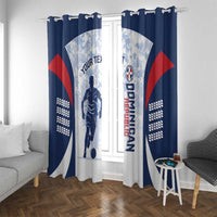 Custom Dominican Republic Football Window Curtain Vamos Los Quisqueyanos - Wonder Print Shop