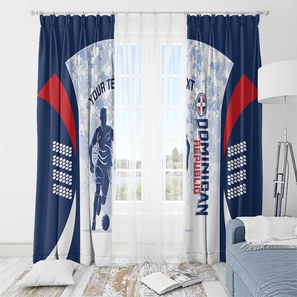 Custom Dominican Republic Football Window Curtain Vamos Los Quisqueyanos - Wonder Print Shop