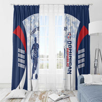 Custom Dominican Republic Football Window Curtain Vamos Los Quisqueyanos - Wonder Print Shop