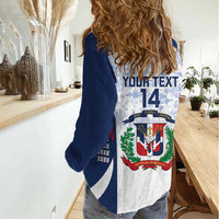 Custom Dominican Republic Football Women Casual Shirt Vamos Los Quisqueyanos - Wonder Print Shop
