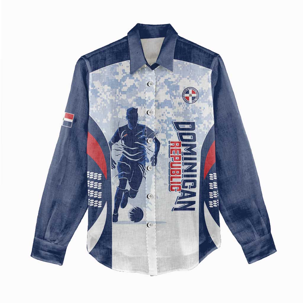 Custom Dominican Republic Football Women Casual Shirt Vamos Los Quisqueyanos - Wonder Print Shop