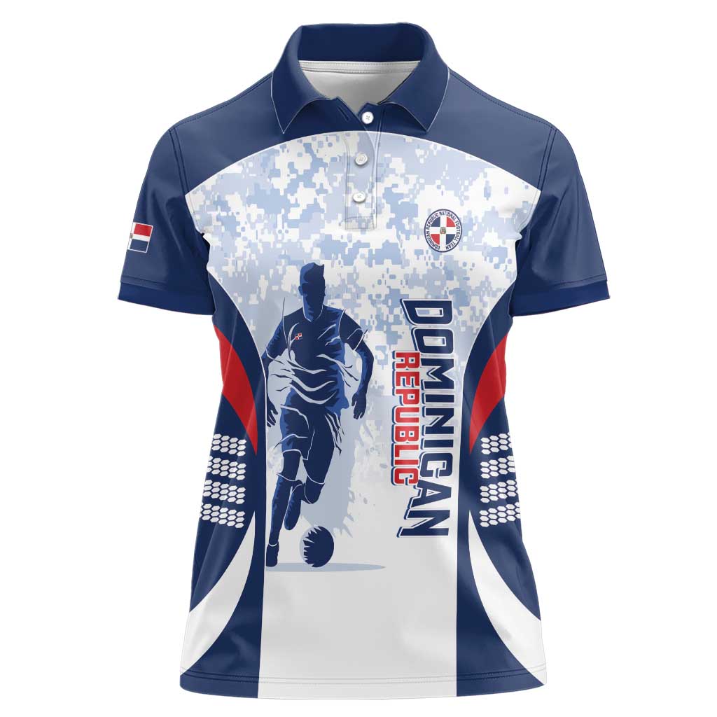 Custom Dominican Republic Football Women Polo Shirt Vamos Los Quisqueyanos - Wonder Print Shop