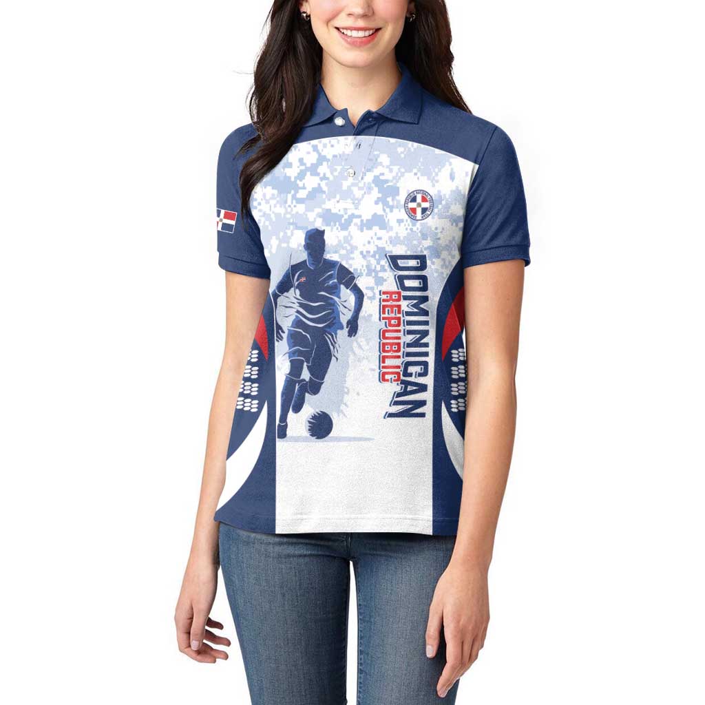 Custom Dominican Republic Football Women Polo Shirt Vamos Los Quisqueyanos - Wonder Print Shop