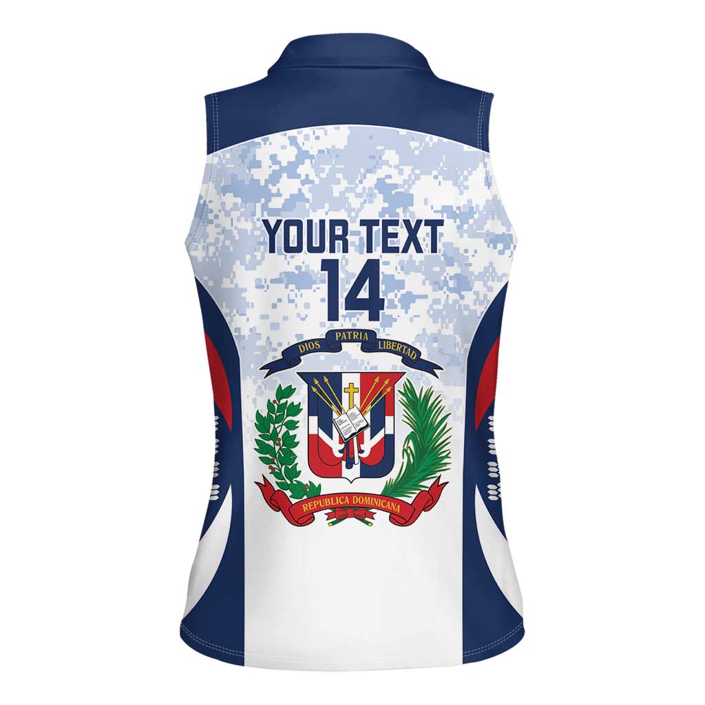 Custom Dominican Republic Football Women Sleeveless Polo Shirt Vamos Los Quisqueyanos - Wonder Print Shop