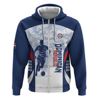 Custom Dominican Republic Football Zip Hoodie Vamos Los Quisqueyanos - Wonder Print Shop
