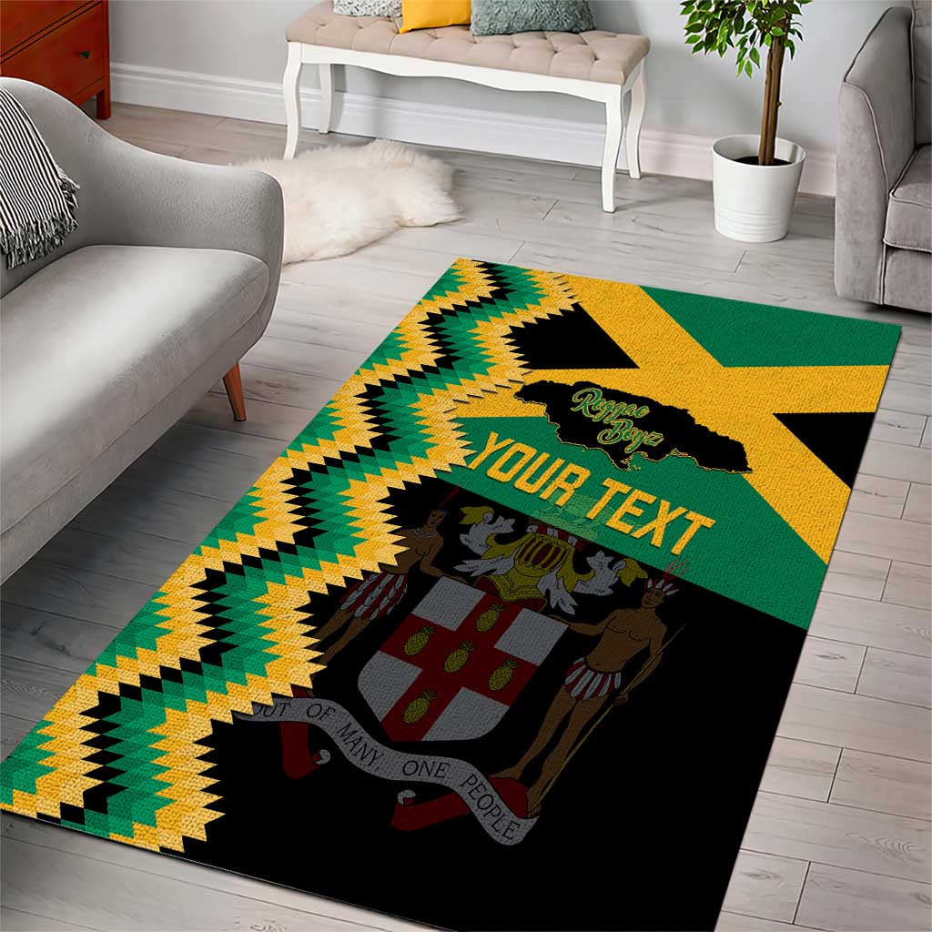 Custom Jamaica Football Area Rug Go Reggae Boyz - Wonder Print Shop