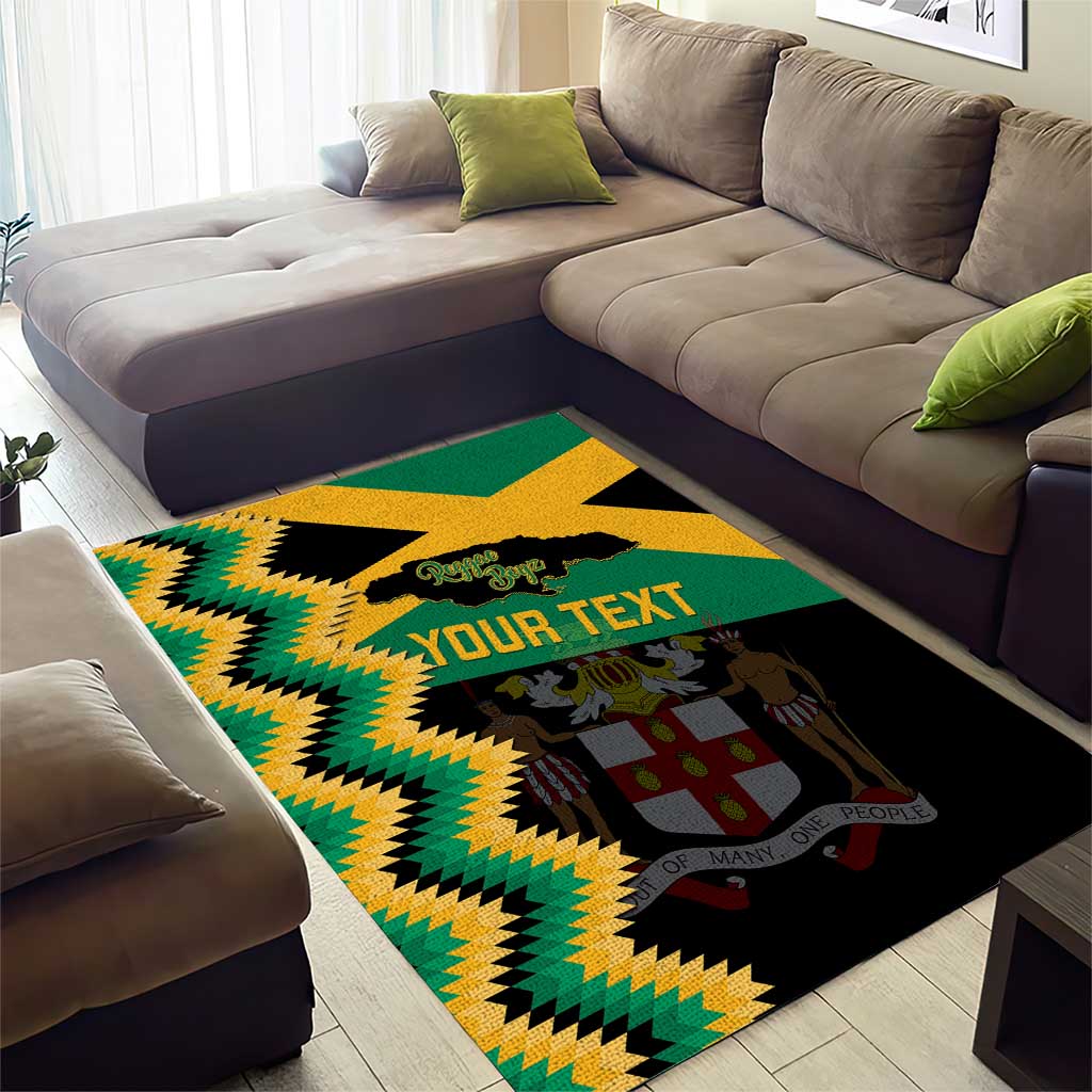 Custom Jamaica Football Area Rug Go Reggae Boyz - Wonder Print Shop