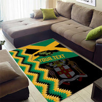 Custom Jamaica Football Area Rug Go Reggae Boyz - Wonder Print Shop