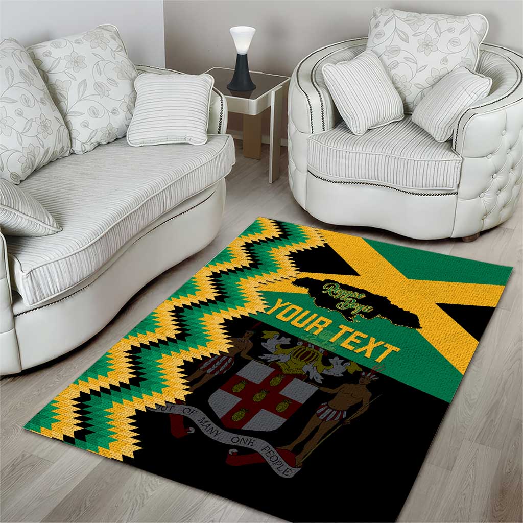 Custom Jamaica Football Area Rug Go Reggae Boyz - Wonder Print Shop