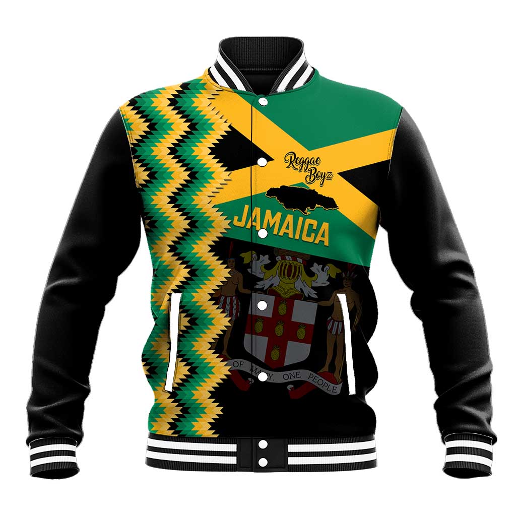 Custom Jamaica Football Baseball Jacket Go Reggae Boyz - Wonder Print Shop