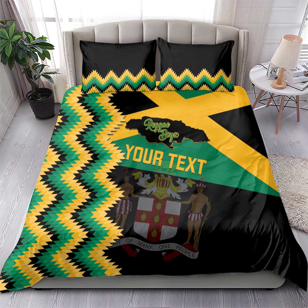 Custom Jamaica Football Bedding Set Go Reggae Boyz - Wonder Print Shop