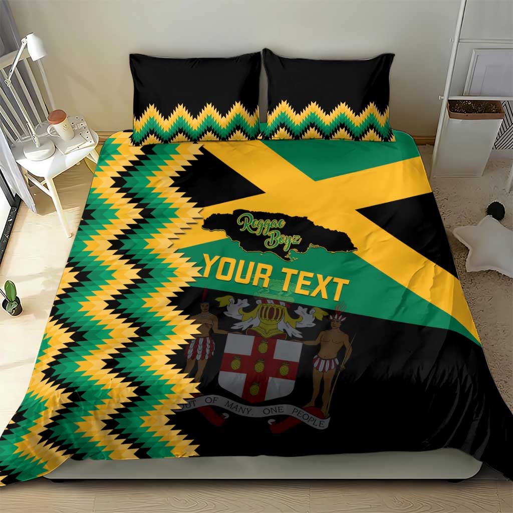 Custom Jamaica Football Bedding Set Go Reggae Boyz - Wonder Print Shop
