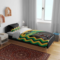 Custom Jamaica Football Bedding Set Go Reggae Boyz - Wonder Print Shop