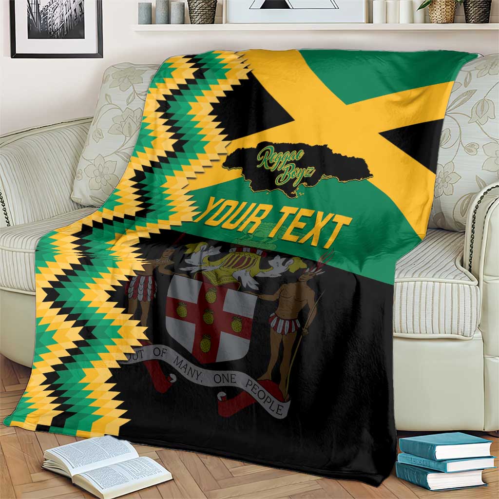 Custom Jamaica Football Blanket Go Reggae Boyz - Wonder Print Shop