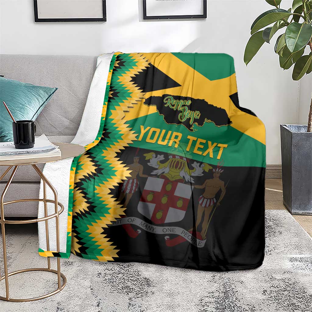 Custom Jamaica Football Blanket Go Reggae Boyz - Wonder Print Shop
