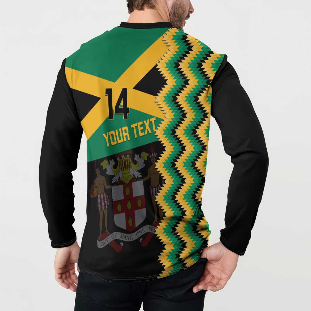 Custom Jamaica Football Button Sweatshirt Go Reggae Boyz - Wonder Print Shop