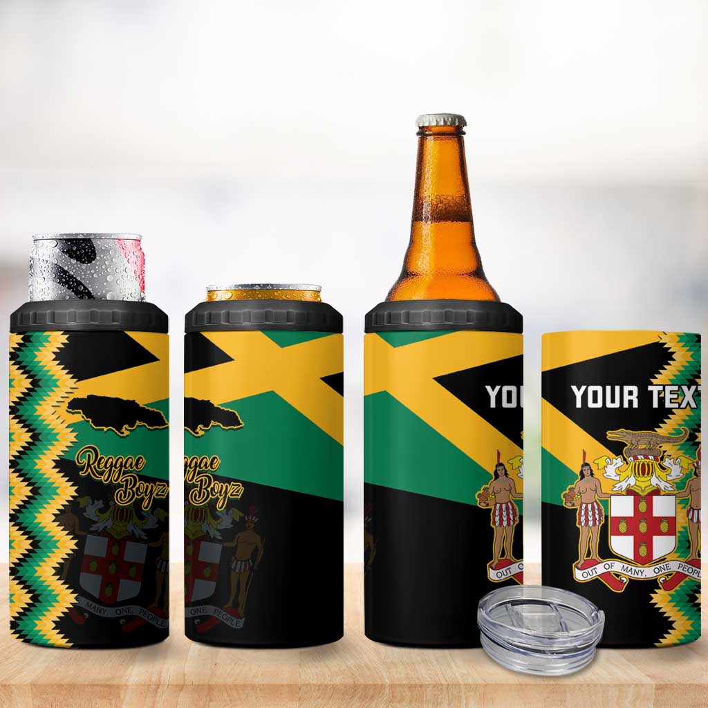 Custom Jamaica Football 4 in 1 Can Cooler Tumbler Go Reggae Boyz - Wonder Print Shop