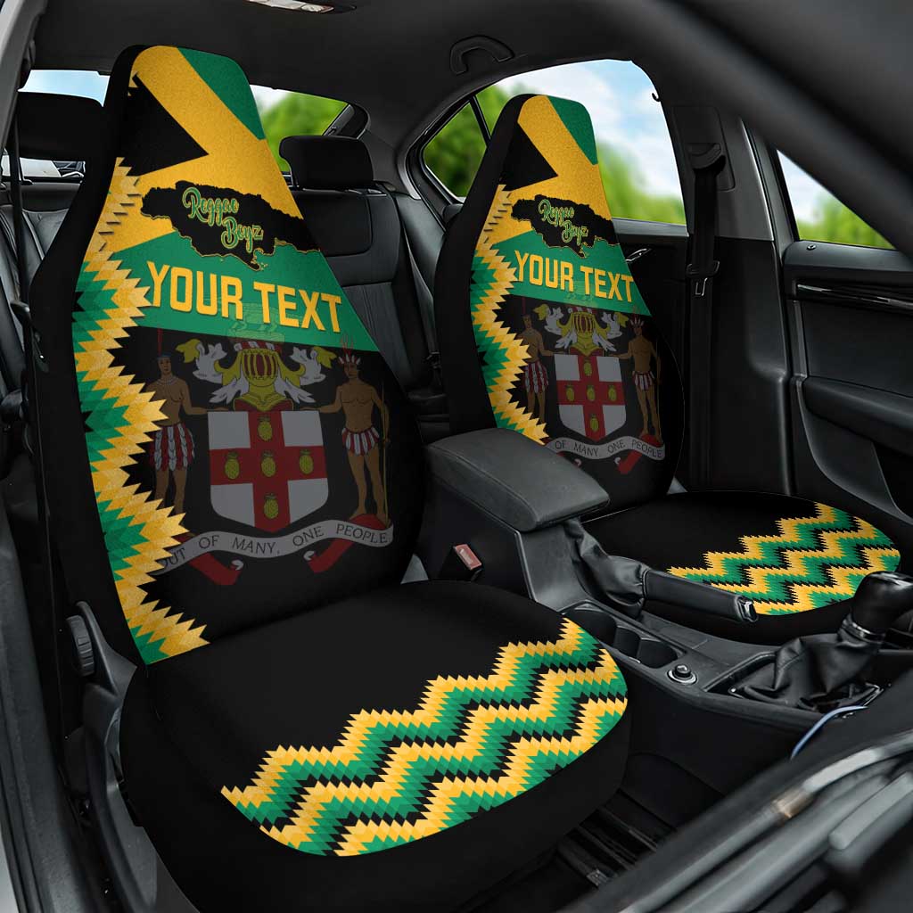 Custom Jamaica Football Car Seat Cover Go Reggae Boyz - Wonder Print Shop
