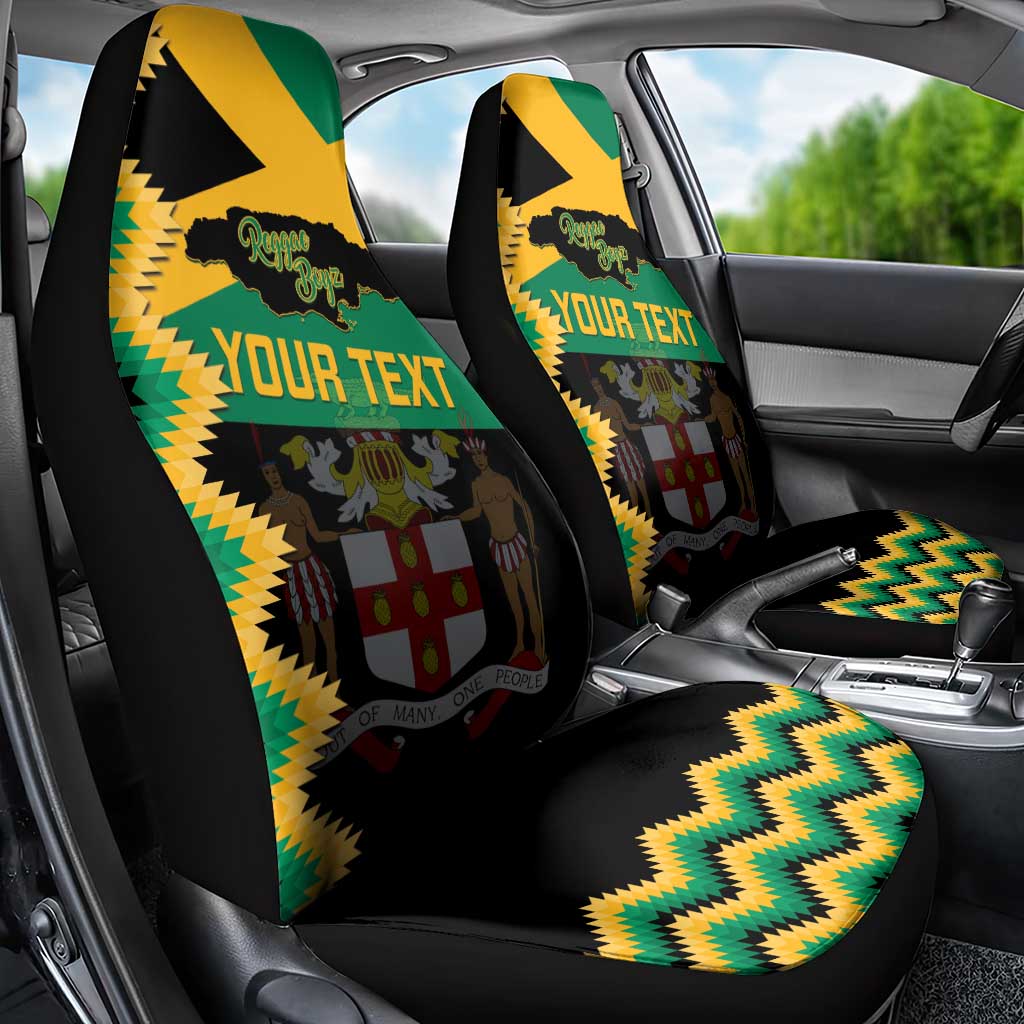 Custom Jamaica Football Car Seat Cover Go Reggae Boyz - Wonder Print Shop