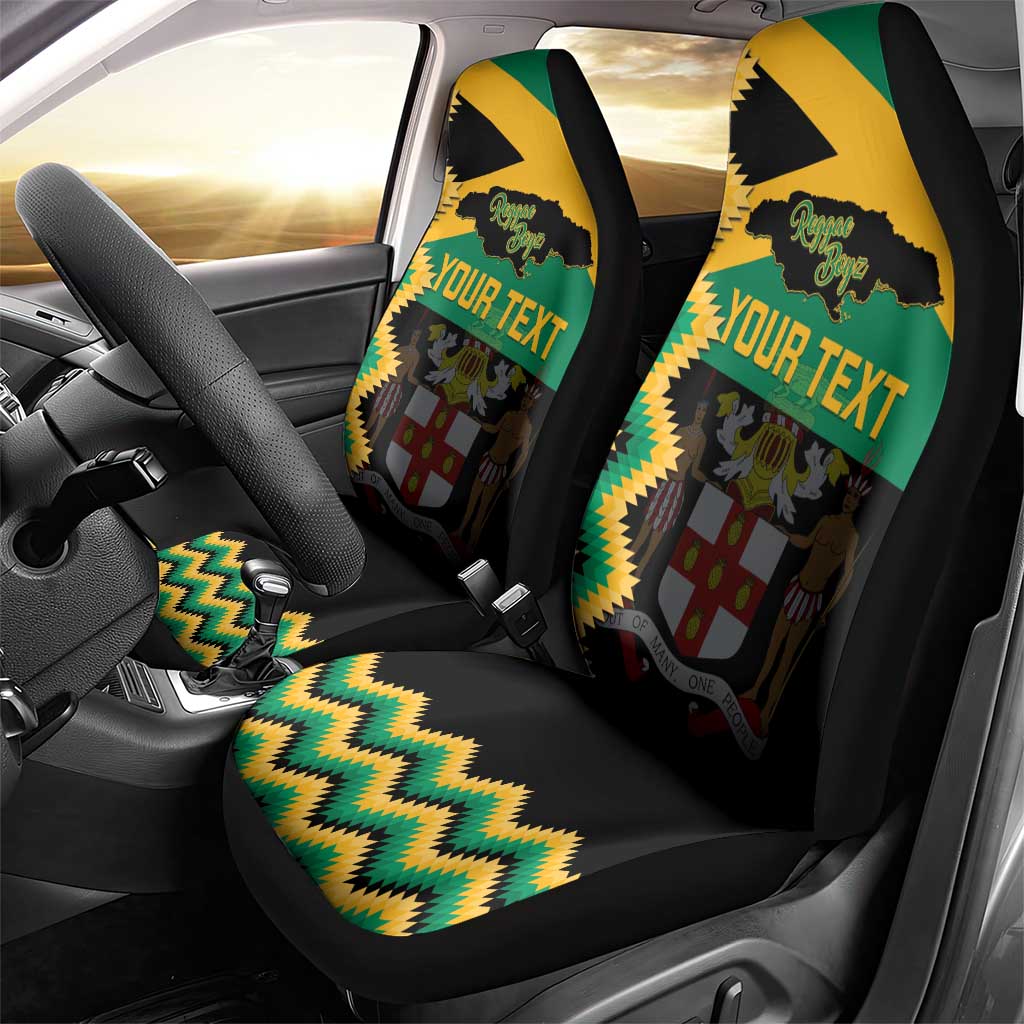 Custom Jamaica Football Car Seat Cover Go Reggae Boyz - Wonder Print Shop