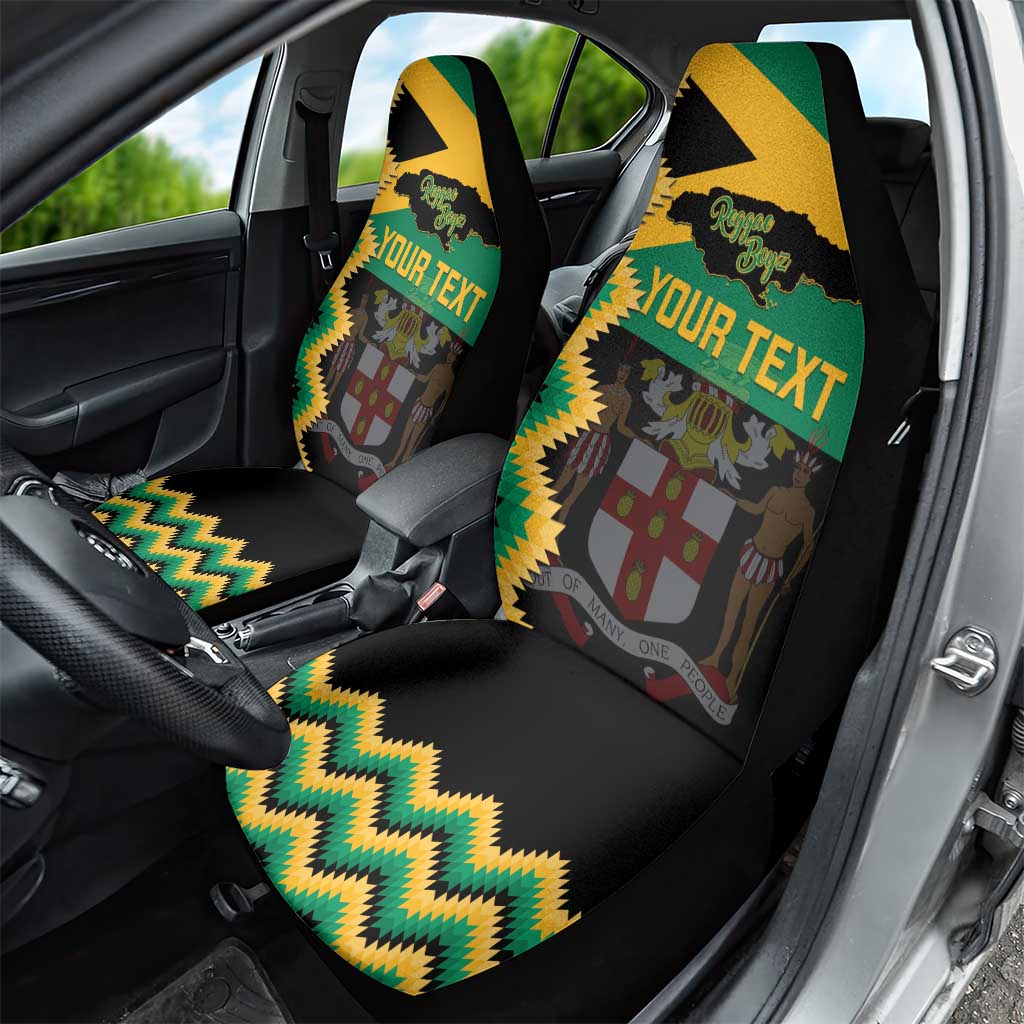 Custom Jamaica Football Car Seat Cover Go Reggae Boyz - Wonder Print Shop