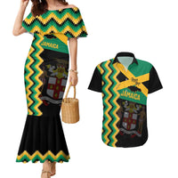 Custom Jamaica Football Couples Matching Mermaid Dress and Hawaiian Shirt Go Reggae Boyz - Wonder Print Shop