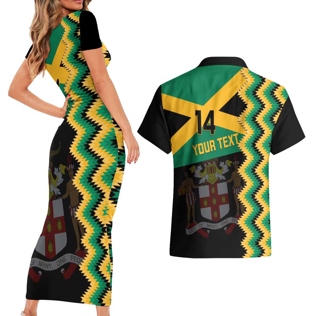 Custom Jamaica Football Couples Matching Short Sleeve Bodycon Dress and Hawaiian Shirt Go Reggae Boyz - Wonder Print Shop