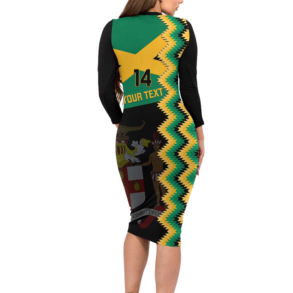 Custom Jamaica Football Family Matching Long Sleeve Bodycon Dress and Hawaiian Shirt Go Reggae Boyz - Wonder Print Shop