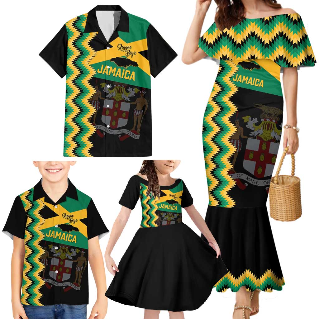 Custom Jamaica Football Family Matching Mermaid Dress and Hawaiian Shirt Go Reggae Boyz - Wonder Print Shop