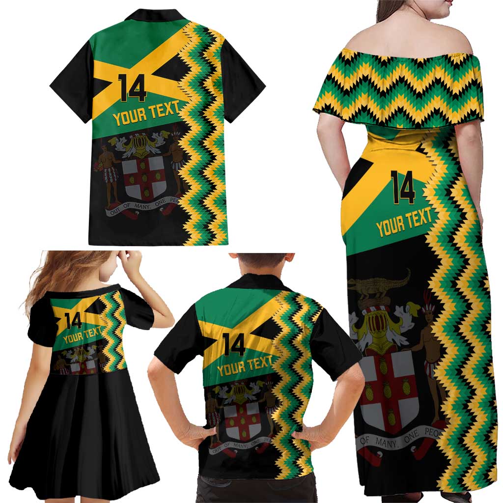 Custom Jamaica Football Family Matching Off Shoulder Maxi Dress and Hawaiian Shirt Go Reggae Boyz - Wonder Print Shop