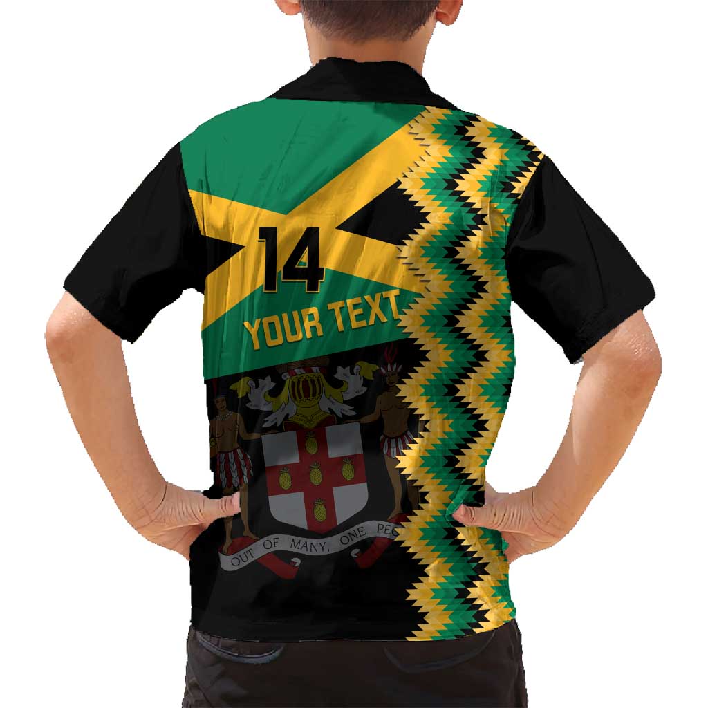 Custom Jamaica Football Family Matching Off Shoulder Short Dress and Hawaiian Shirt Go Reggae Boyz - Wonder Print Shop