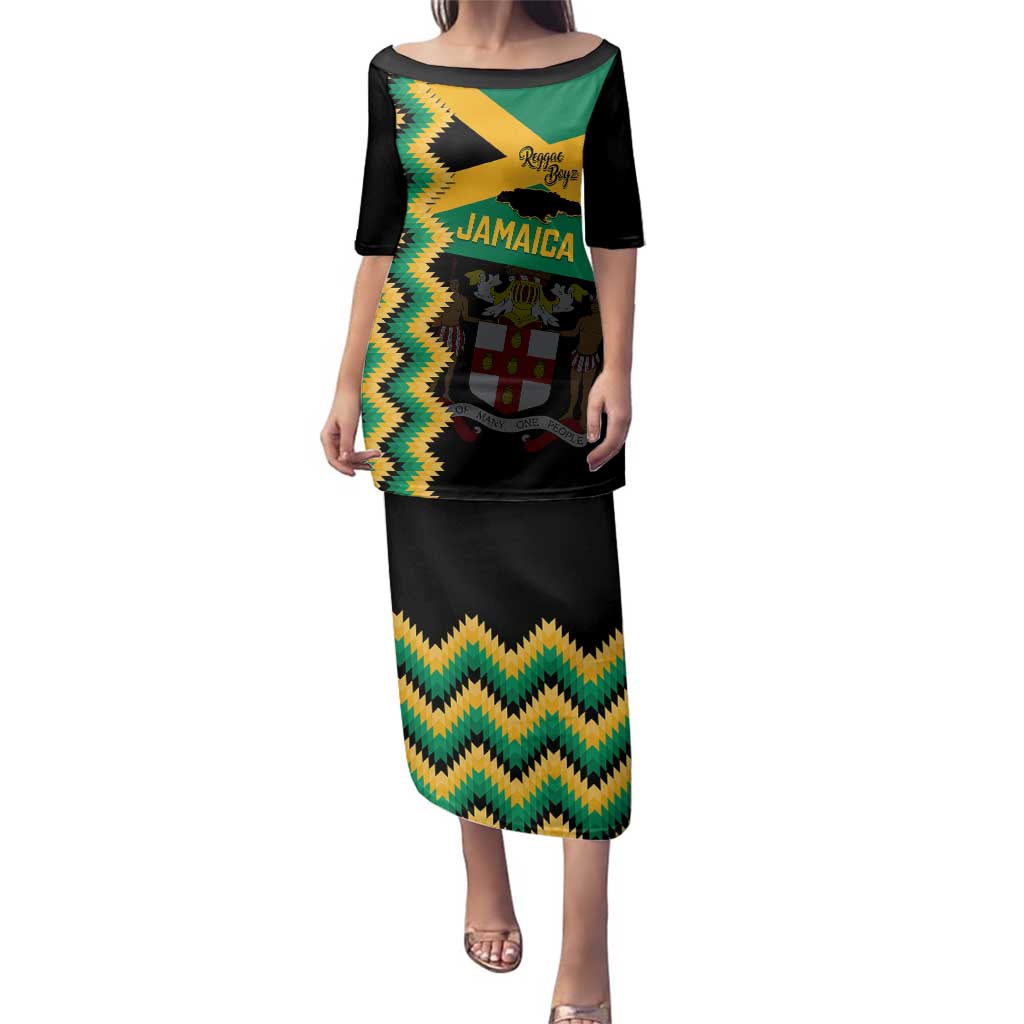 Custom Jamaica Football Family Matching Puletasi and Hawaiian Shirt Go Reggae Boyz - Wonder Print Shop